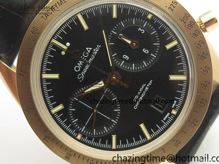 0113 Speedmaster ’57 Co-Axial RG OMF 1:1 Best Edition Black Dial On Leather Strap A9300 (Free Leather Strap) Resilient 8064